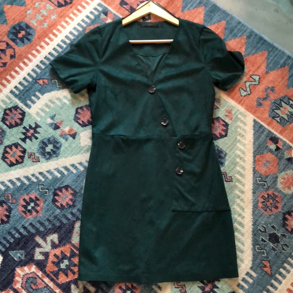 Green Faux Suede Zara Dress